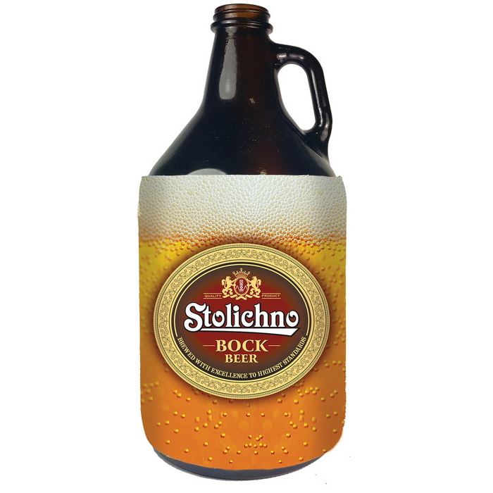 DC412634CP Slip On Neoprene Growler Cooler Sleeve With Full Color Custom Imprint